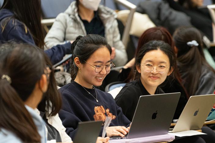 Manning CICS students in a computer science classroom