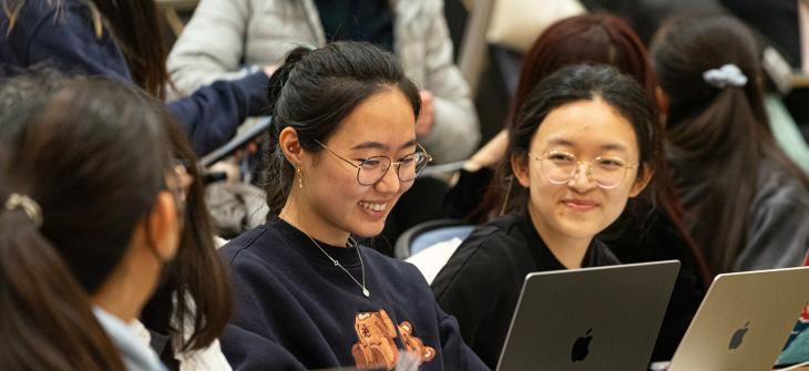 Manning CICS students in a computer science classroom