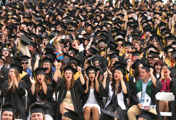 students during umass undergrad commencement