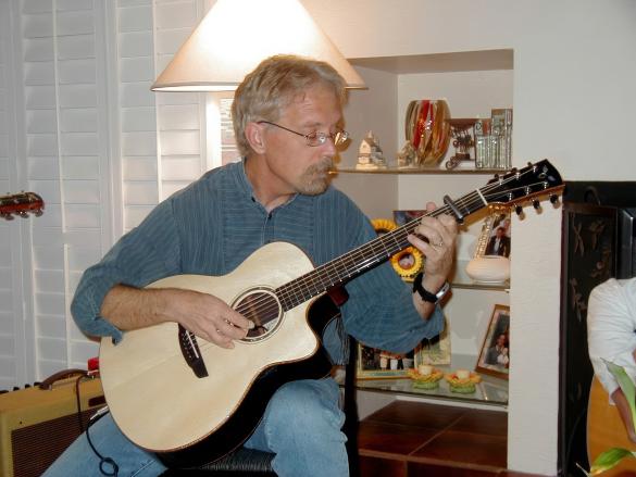 Marzullo at a slack-key guitar gathering in San Diego