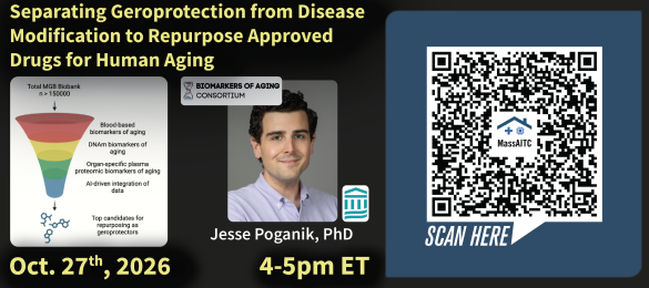 Headshot of Jesse Poganik and QR code for webinar registration